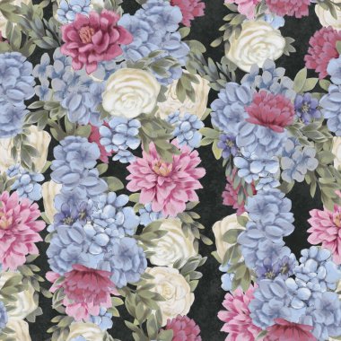 Çiçeksiz suluboya desen. El boyaması çiçekler, tebrik kartı şablonu veya ambalaj kağıdı