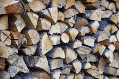 Yakacak odun yığınını Close-up