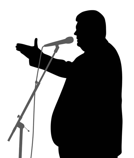 公开演讲 励志演讲 商人演说者主持人政治家或讲师 隔离的白色背景 可用的 Eps — 图库矢量图片