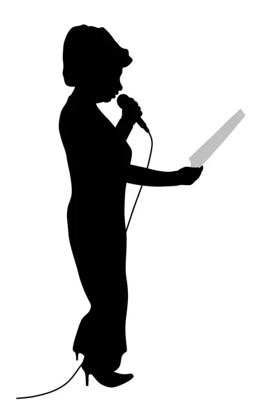 Show host anchorwoman or public speaking woman — Stock Vector