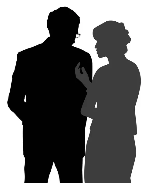 Homme et femme conversation discrète — Image vectorielle