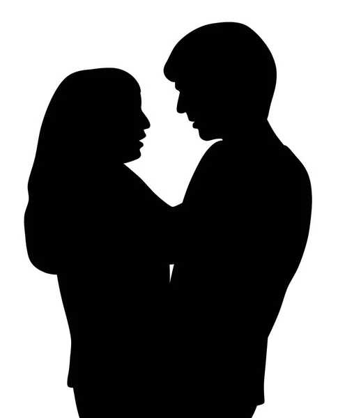 Couple embrasser et parler — Image vectorielle