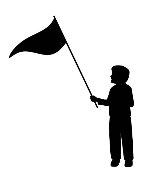 Маленький мальчик с треугольным флагом — стоковый вектор