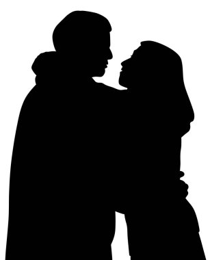 Çift tutkuyla sarılmak