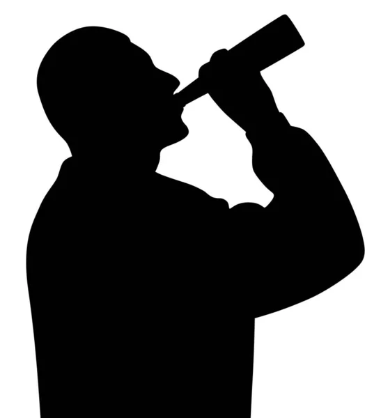Hombre bebiendo alcohol de la botella — Archivo Imágenes Vectoriales