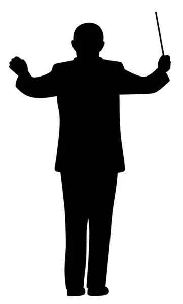 Music conductor silhouette — Stock Vector
