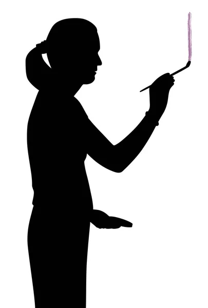 Woman artist painting — Stock Vector