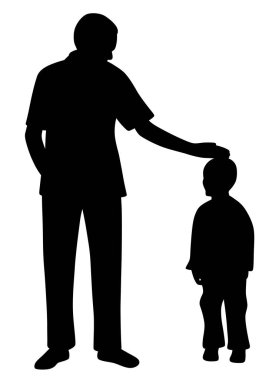 Sevecen baba oğlunu okşuyor