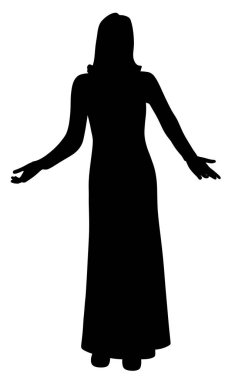 Soru sorma jestinde kafası karışmış kadın