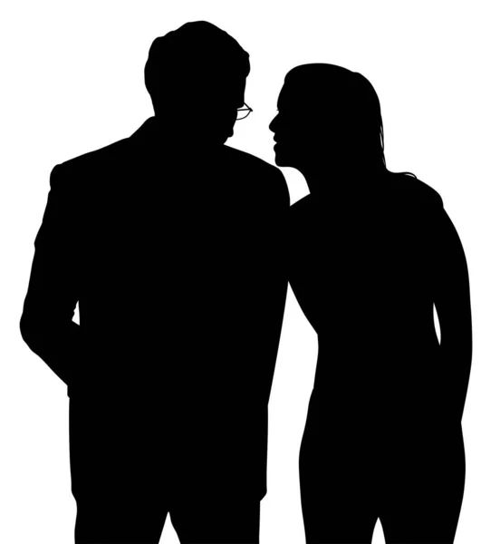 Diskretes Gespräch zwischen Mann und Frau — Stockvektor
