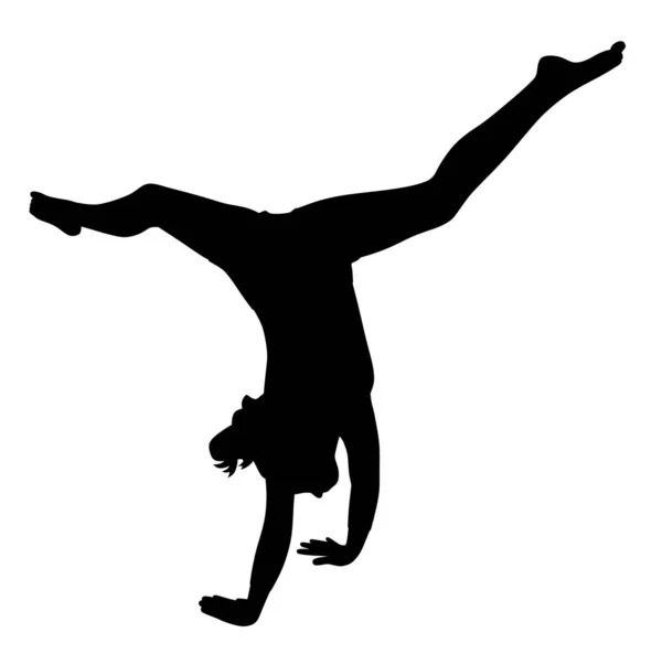 Jimnastikçi kız yapma amuda — Stok Vektör