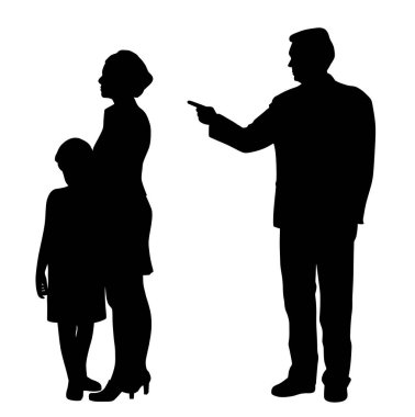 Kötü niyetli adam koca baba duygusal kadın karısı ve korkmuş çocuk istismar