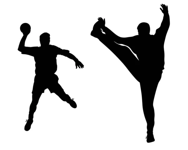 Handball player and goalkeeper — Stock Vector
