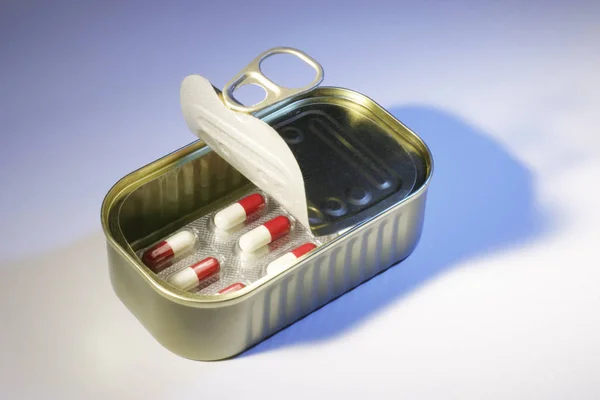 Pills Tin Can Seamless Background — Stock Photo, Image