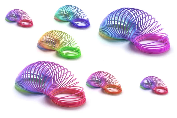 Slinky Zabawki Białym Tle Obrazek Stockowy