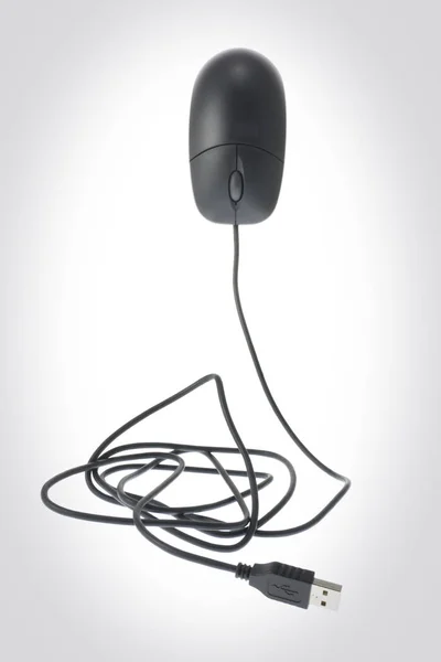 Počítačová Myš Světle Šedém Pozadí — Stock fotografie