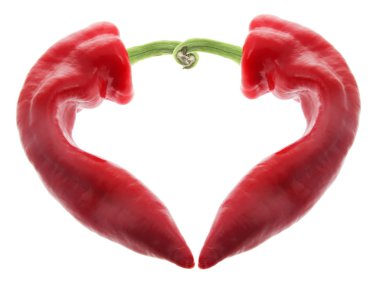 beyaz zemin üzerine kırmızı biber biber