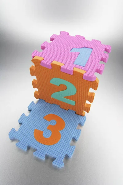 Number Puzzles Gray Background — Stock Photo, Image