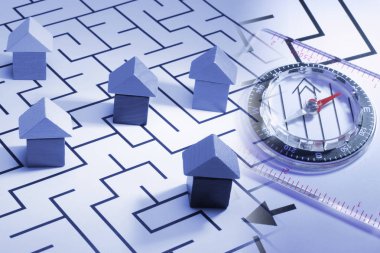 House semboller ve labirent pusulasına kompozit