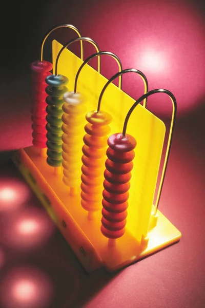 Toy Abacus Red Background — Stock Photo, Image