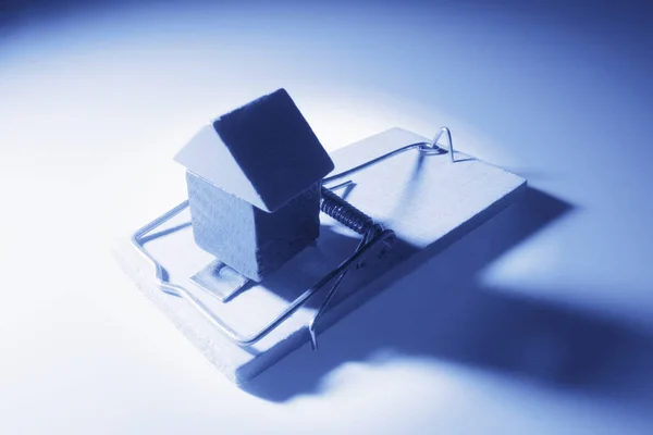 Miniaturowy Dom Pułapce Myszy Niebieski Odcień — Zdjęcie stockowe
