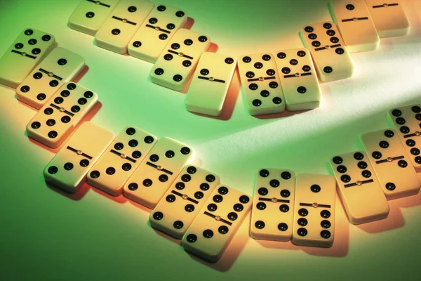 Domino Groene Achtergrond — Stockfoto