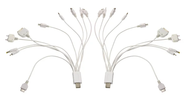 Adaptadores Usb Multi Sobre Fondo Blanco —  Fotos de Stock