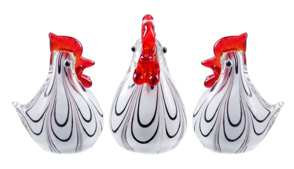 Figurines Poulet Sur Fond Blanc — Photo