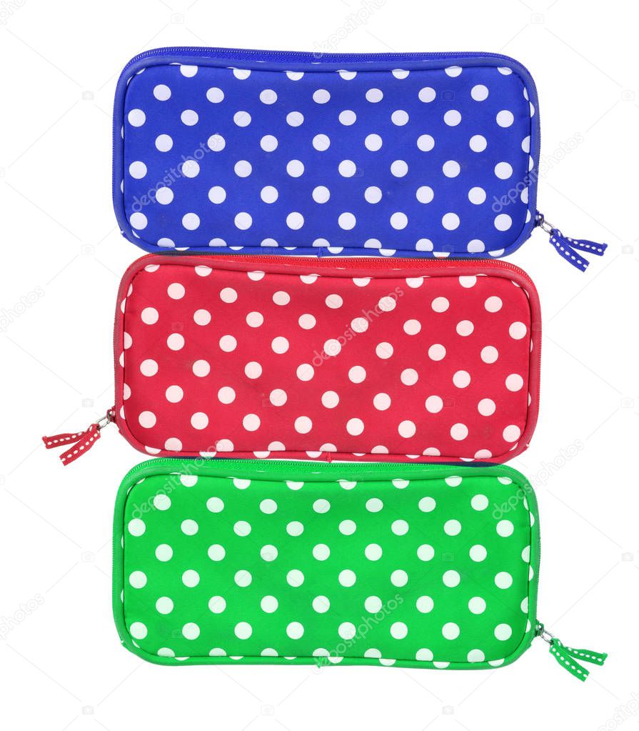 Cosmetic Bags on White Background