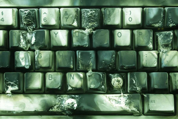 Nahaufnahme Von Verbrannter Tastatur — Stockfoto
