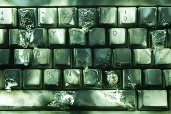 Gros Plan Sur Clavier Brûlé — Photo