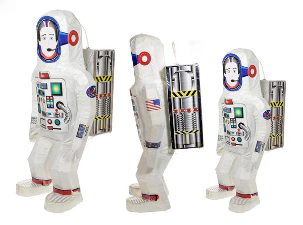 Toy Spacemen White Background — Stock Photo, Image