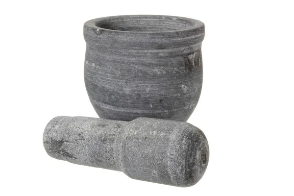 Pestle Mortar White Background — Stock Photo, Image