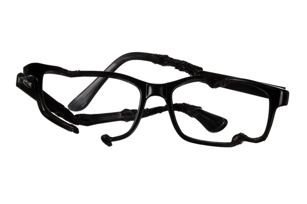 Wrecked Eye Glasses White Background Stock Photo