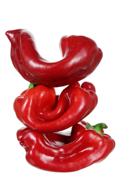 Red Capsicums White Background — Stock Photo, Image