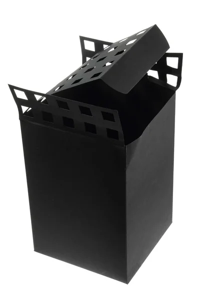 Black Paper Box White Background — Stock Photo, Image