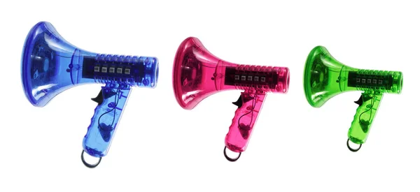 Toy Megaphones White Background — Stock Photo, Image