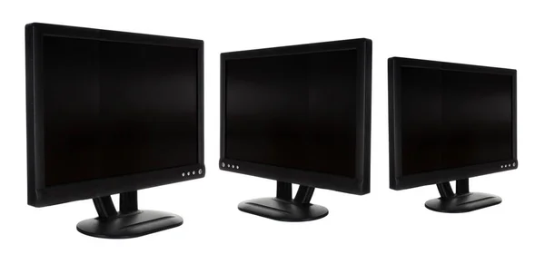 Lcd Monitory Bílém Pozadí Stock Obrázky