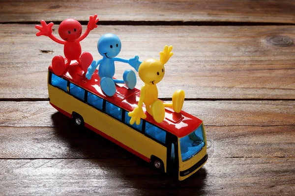 玩具巴士上的数字 — 图库照片