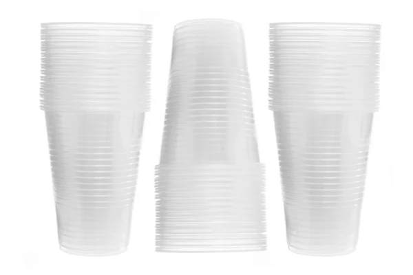 Pilhas de copos de plástico — Fotografia de Stock