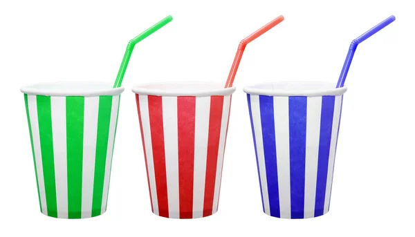 Paper Cups with Straws — Stock Photo, Image