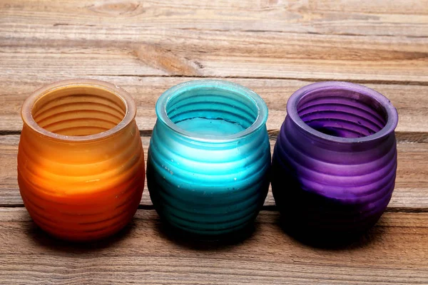 Candles in Glass Bowls — Stock Photo, Image