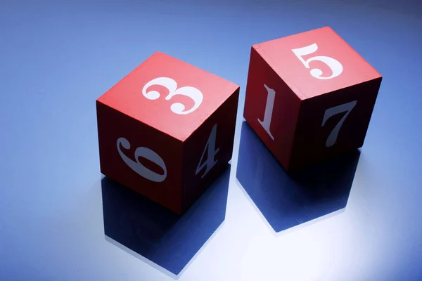 Wooden Number Cubes — Stock Photo, Image