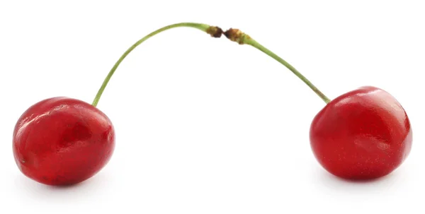 Fresh Juicy Cherry White Background — Stock Photo, Image