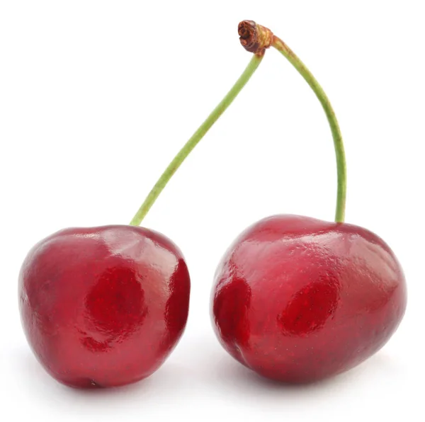 Fresh Juicy Cherry White Background — Stock Photo, Image