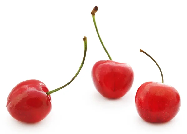 Fresh Juicy Cherry White Background — Stock Photo, Image