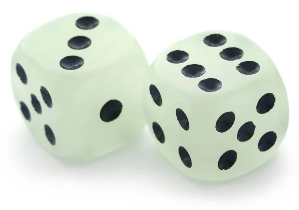 Closeup Some Dices White Background — Stock Photo, Image