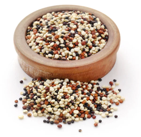 Fresh Mixed Quinoa Bowl White Background — Stock Photo, Image