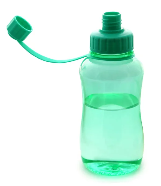Green Water Bottle White Background — Stock Photo, Image