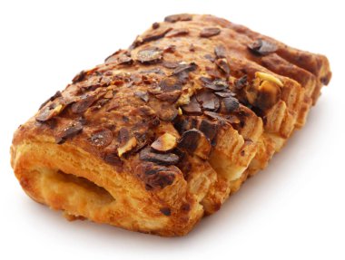 Beyaz arka plan üzerinde biraz Danca tebirkes, ekmek